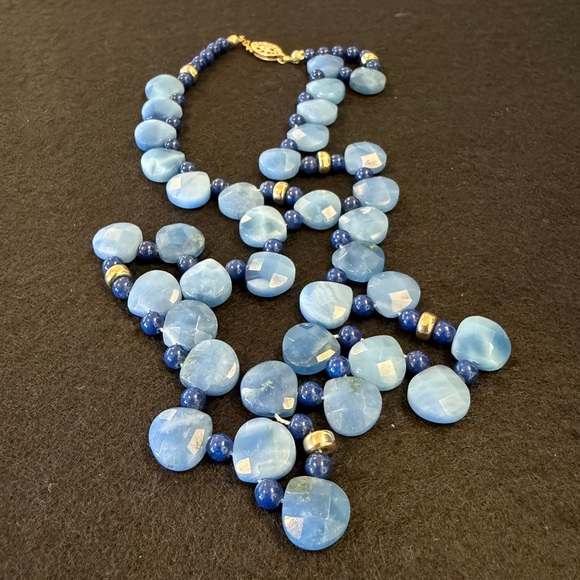 Hand Crafted Jewelry - Peruvian Blue Opal and Lapis Lazuli Necklace